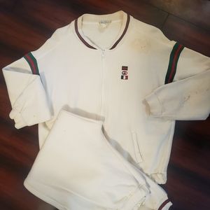 1990  vintage cream Gucci Sweatsuit (men's large)